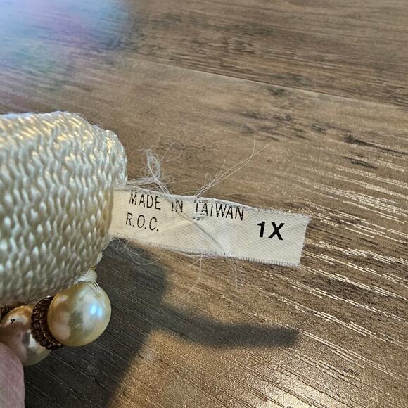 Vintage 80s Belt Women Size 1X White Gold Tone Braided Woven Glam Rock Beaded - Picture 10 of 13